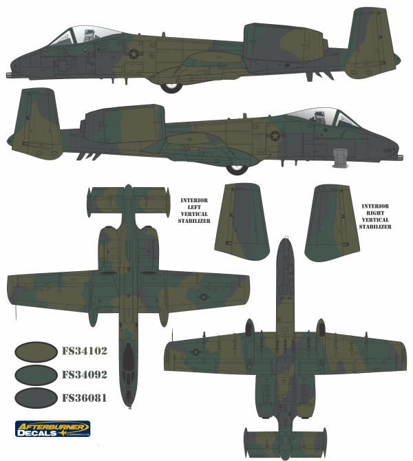 A-10A Thunderbolt II Europe I Color Profile and Paint Guide