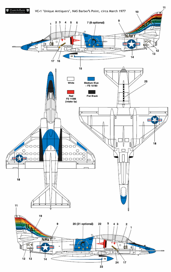 TA-4J Skyhawk VC-1 Color Profile and Paint Guide