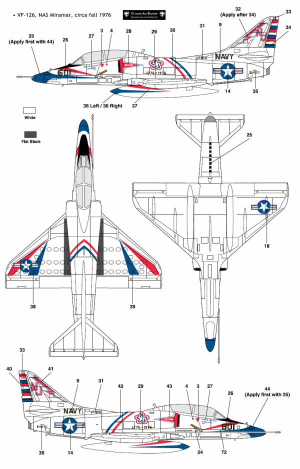 TA-4J Skyhawk VF-126 Color Profile and Paint Guide