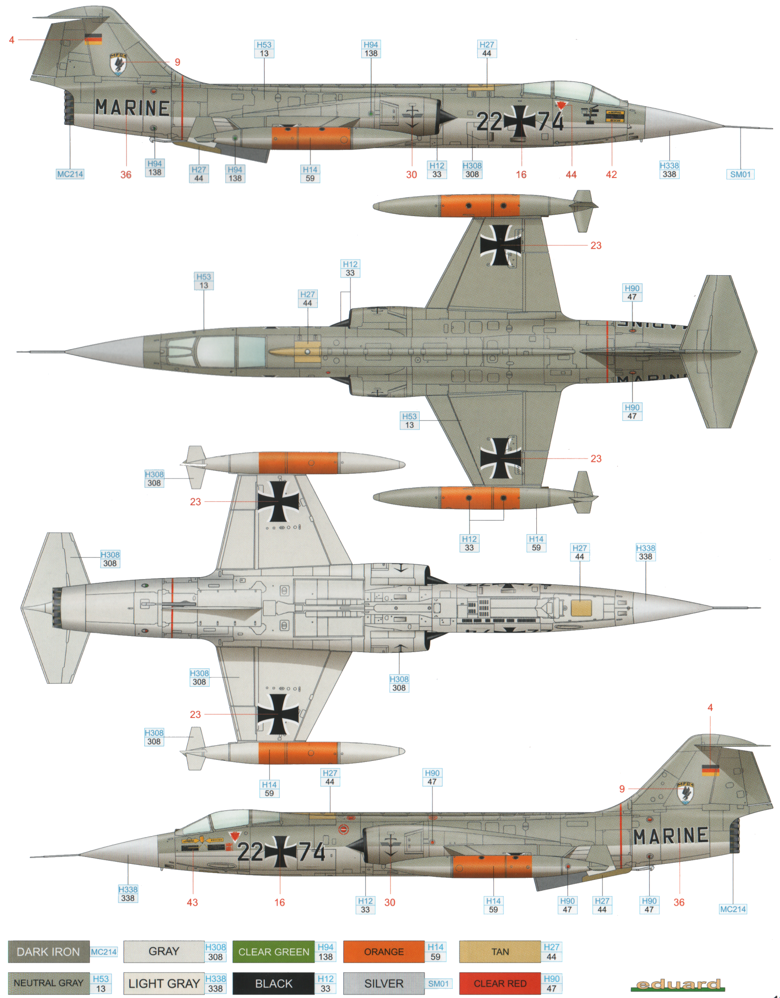 Here is the F-104G Starfighter Norm 76 Camouflage Color Profile