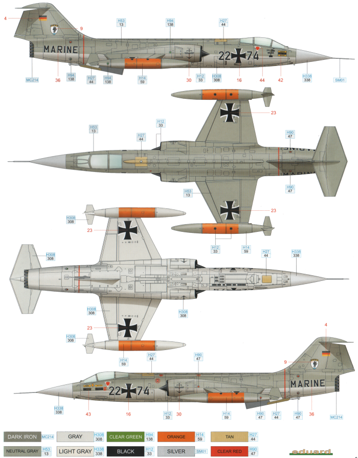F-104 Starfighter Norm 76 Camouflage Color Profile and Paint Guide