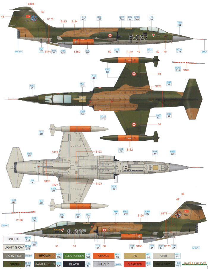 F-104G Starfighter Turkish AF Camouflage Color Profile and Paint Guide