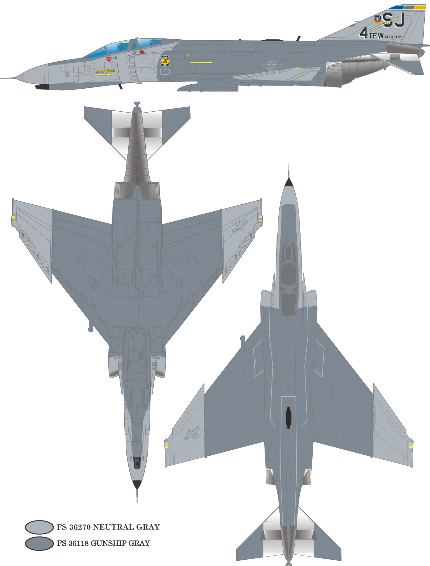 McDonnell Douglas F-4C/D/E/G Phantom II Hill One Camouflage Color Profile
