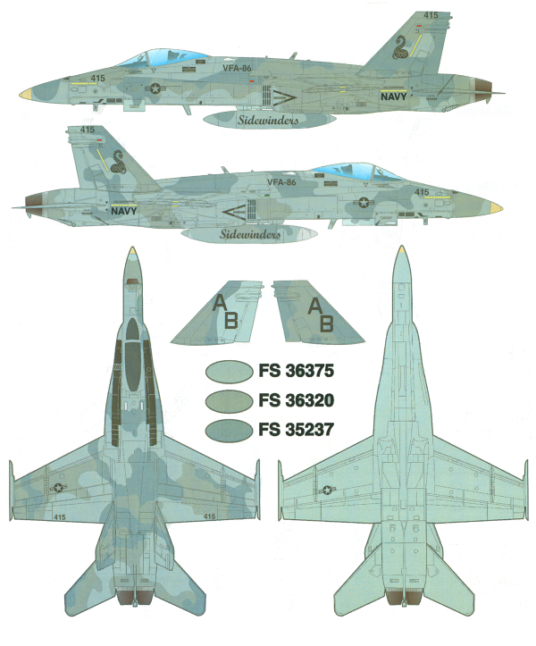 F/A-18C Hornet Three-Gray Camouflage Color Profile and Paint Guide
