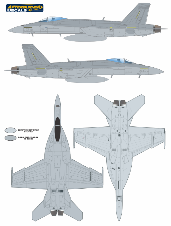 F/A-18E Standard Camouflage Color Profile and Paint Guide