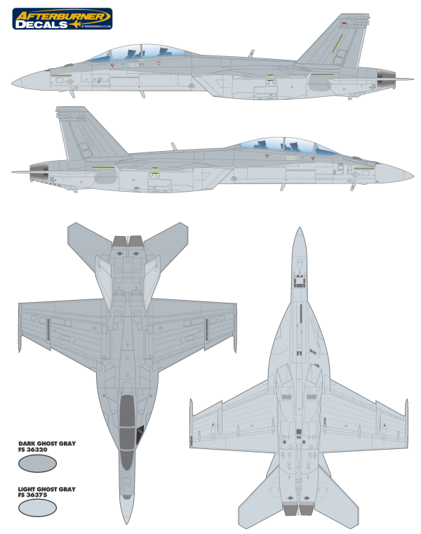 F/A-18F Super Hornet Standard Camouflage Color Profile and Paint Guide