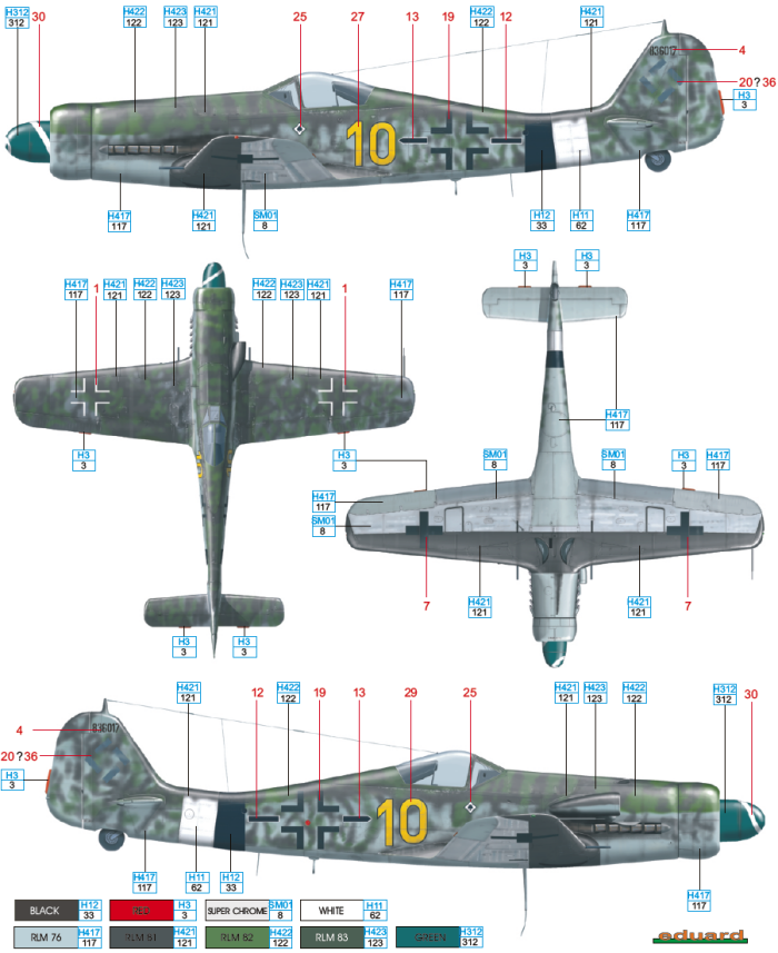 Fw 190D-13 JG 26 Color Profile