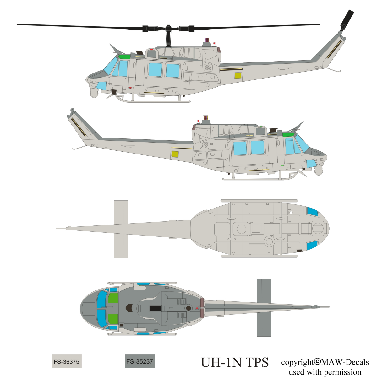 Bell UH-1D/F/H/N Iroquois USAF SWA Camouflage Color Profile