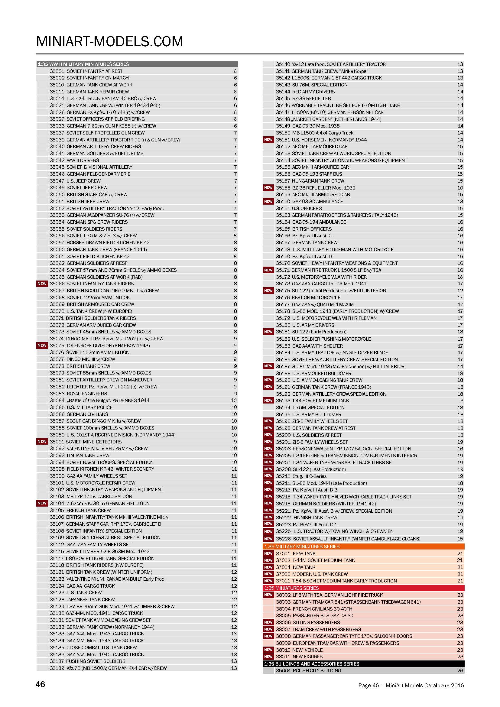 MiniArt 2016 Catalog Page 46