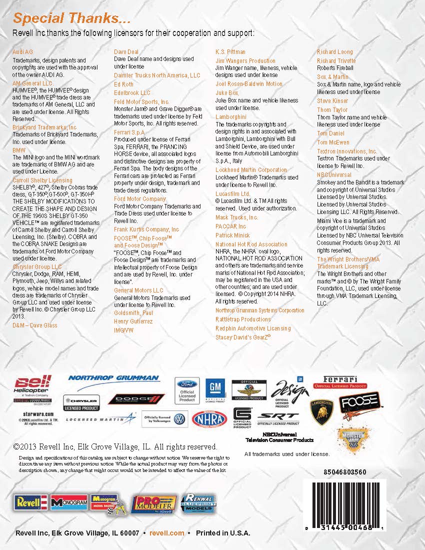Revell 2014 Catalog Page 1