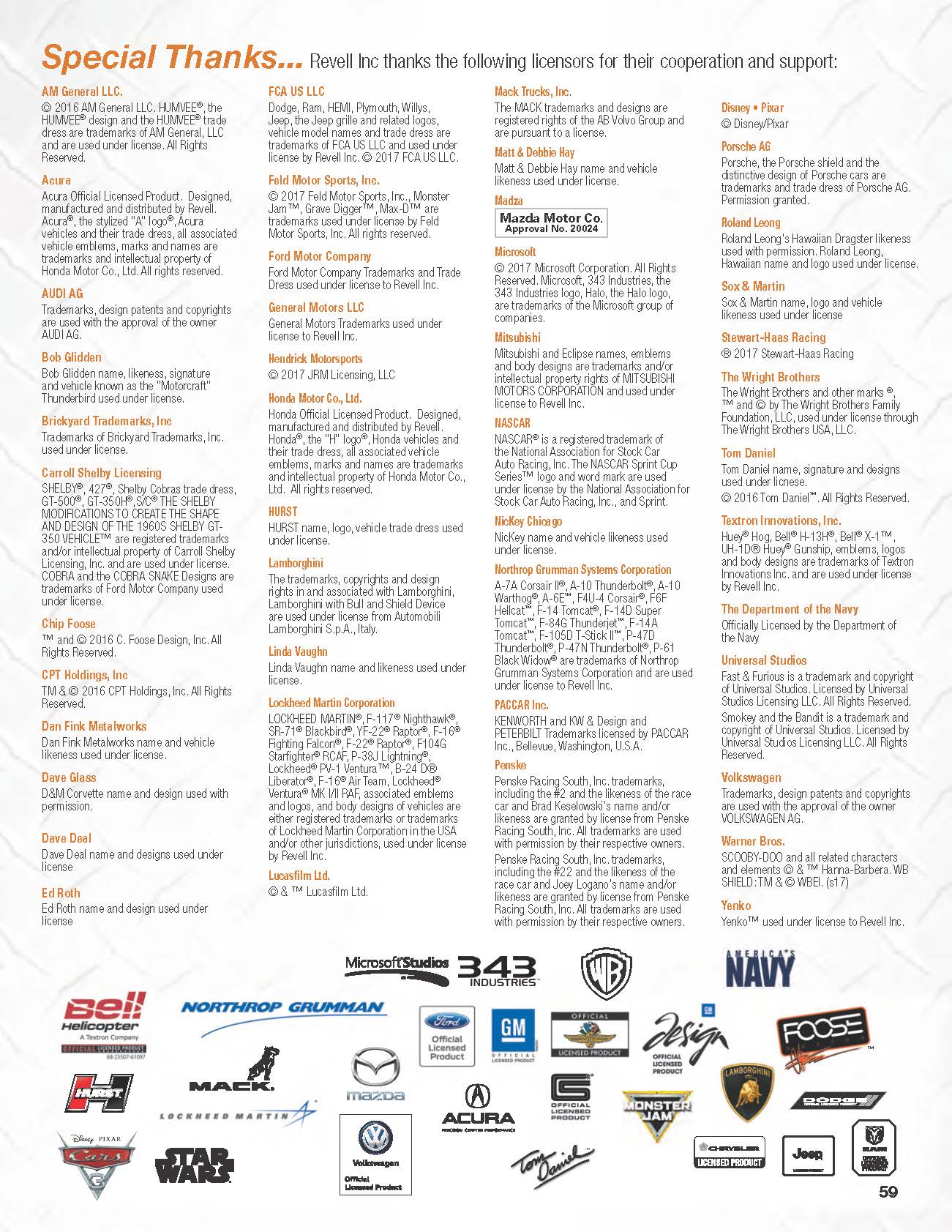 Revell/USA 2017 Catalog Page 59