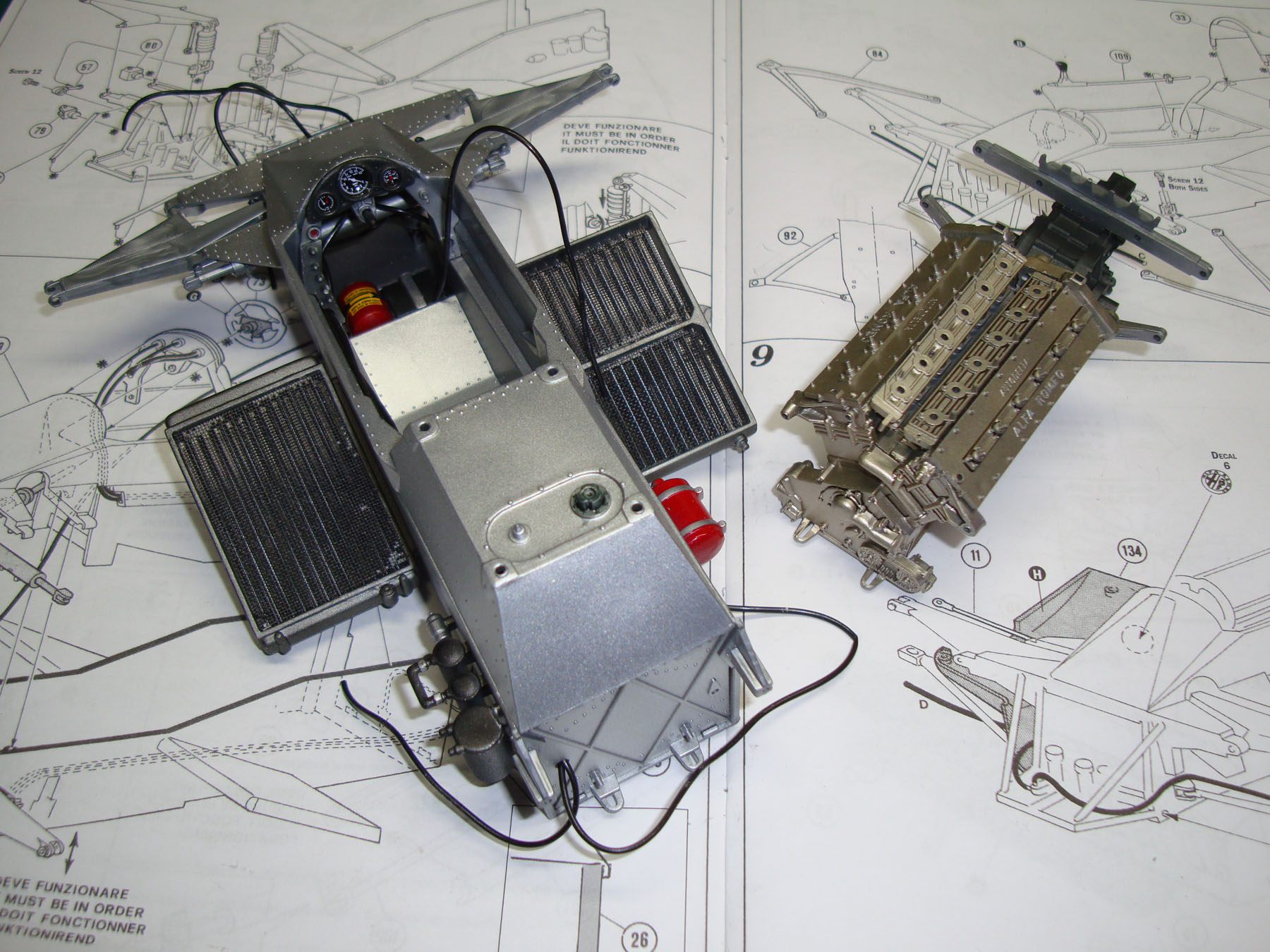 Italeri 4704 1/12 Alfa Romeo 179/179C Build Image 08