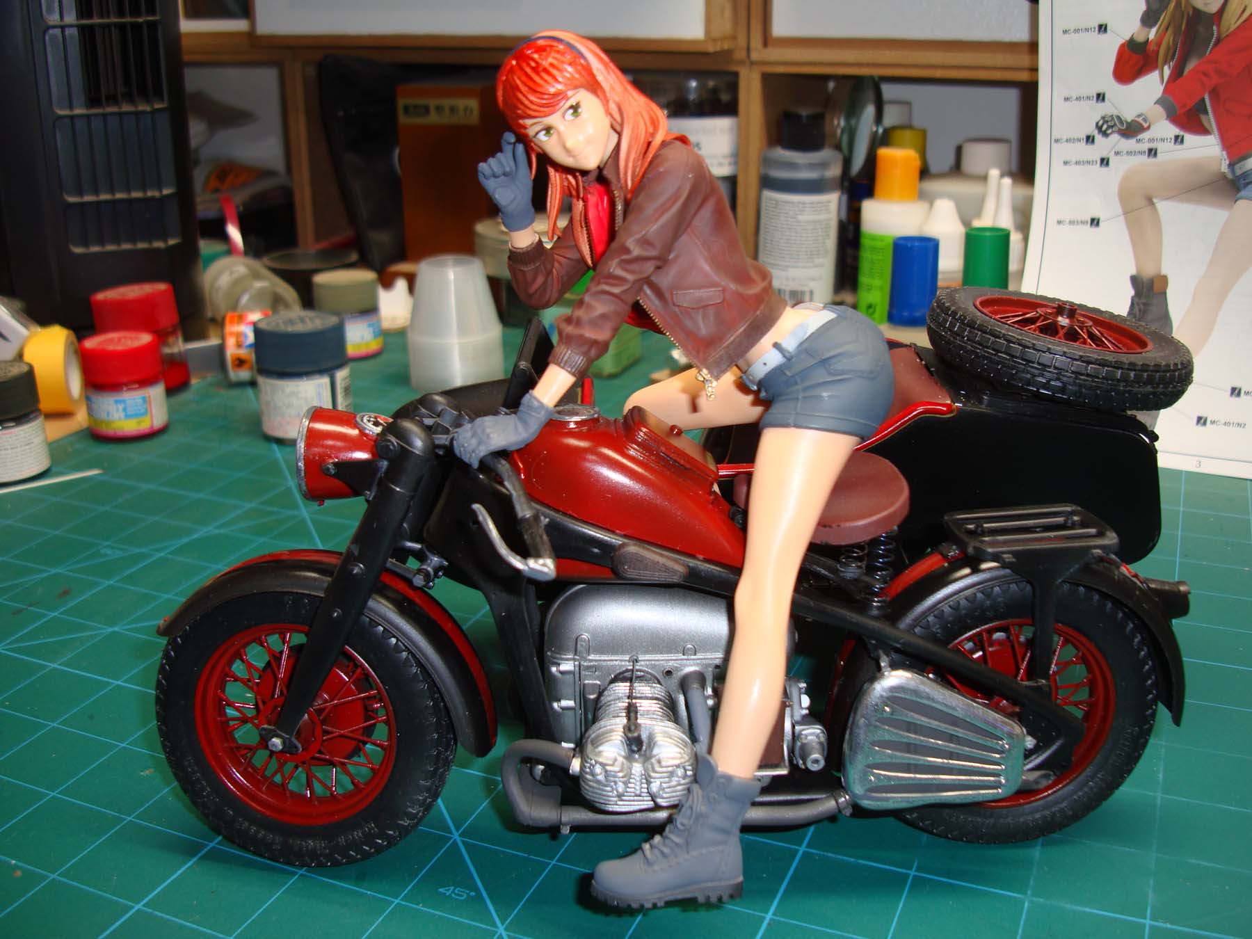 Italeri 7403 1/9 German Military Motorcycle with Sidecar Build Image 40