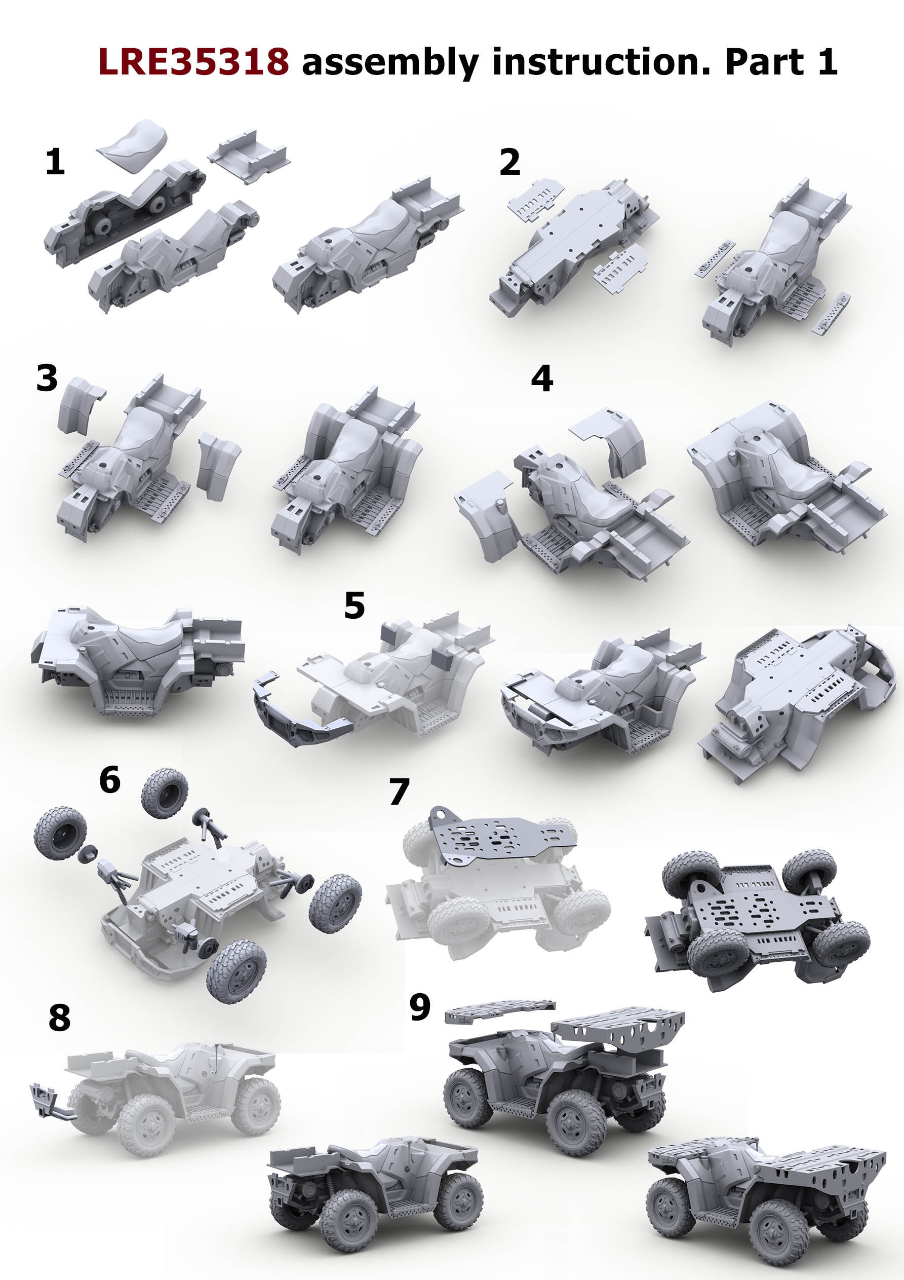 Live Resin 1/35 Polaris MV850 Military ATV Build Review Image 01