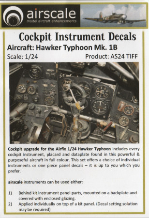 Hawker Typhoon Mk.1B Cockpit Instrument Decals