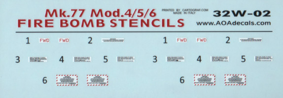 Mk.77 Mod.4/5/6 Fire Bomb Stencils