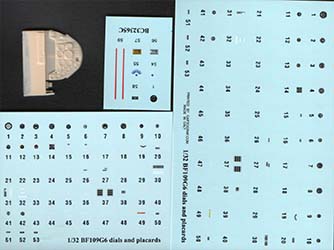 Bf 109G-2 thru G-14 Cockpit Placards and Stencils Set