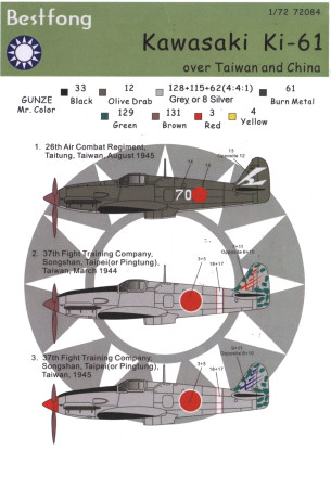 Kawasaki Ki-61 over Taiwan and China