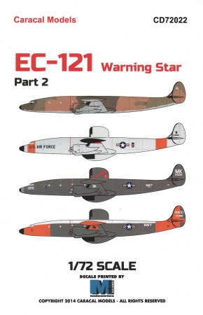 Caracal 1/72 decals EC-121 Warning Star Pt 2 for Heller - CD72022 Caracal 1/72 decals EC-121 Warning Star Pt 2 for Heller - CD72022