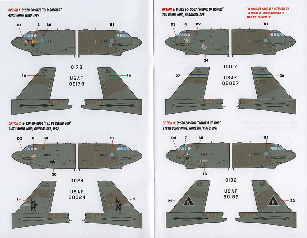 Caracal Models 72077 1/72 B-52 Stratofortress Part 1 Decal First Look