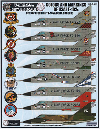 Colors and Markings of USAF F-102s