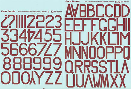 Avro Lancaster 48x24x6 Code Letters and Numbers