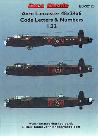 Avro Lancaster 48x24x6 Code Letters and Numbers