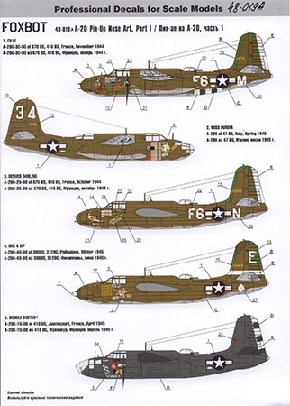 Foxbot 1/48 A-20 Pin-Up Nose Art Part 1 Decal First Look