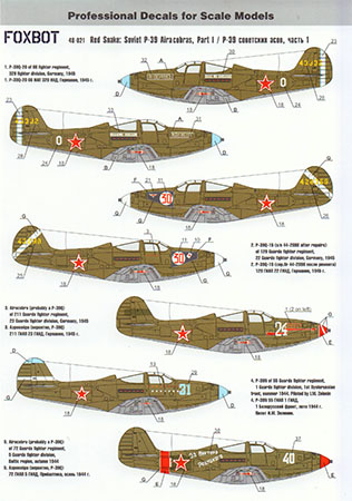 Foxbot 1/48 Red Snakes: Soviet P-39 Airacobras Part 1 Decal First Look