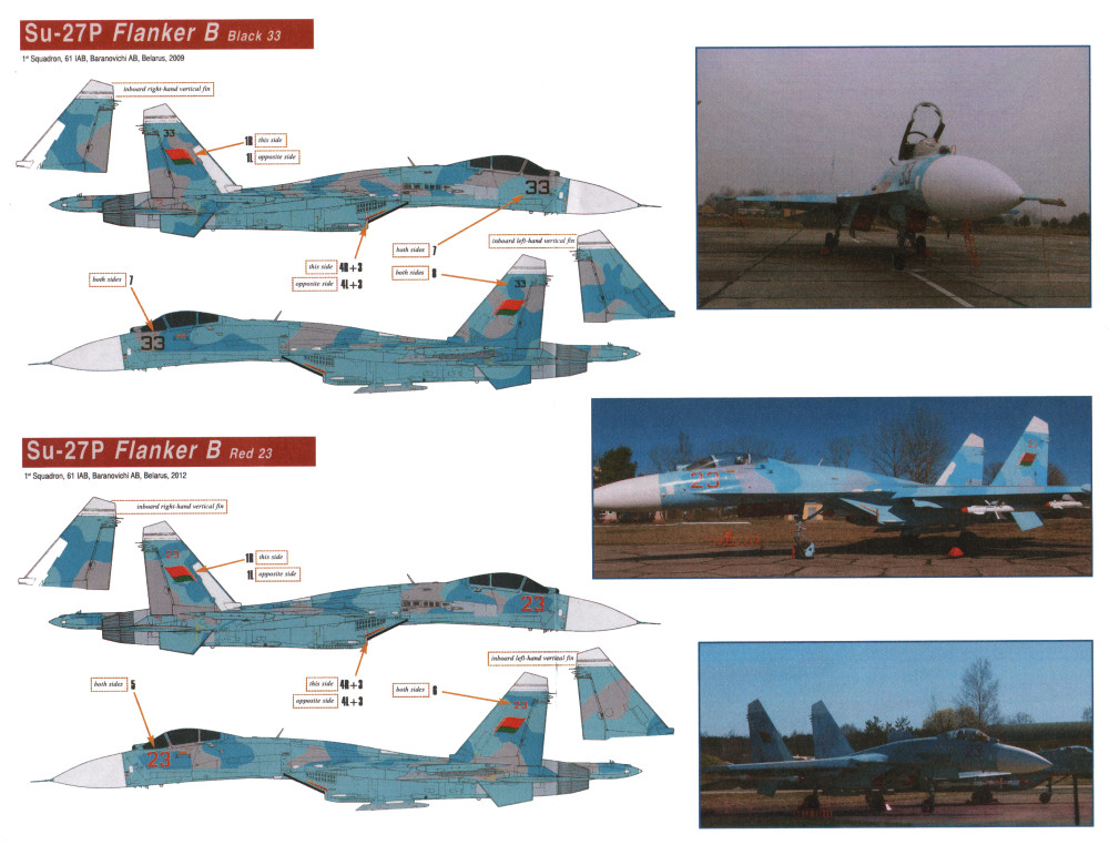 Linden Hill Decals 1/32 Belarus Su-27s Decal Image