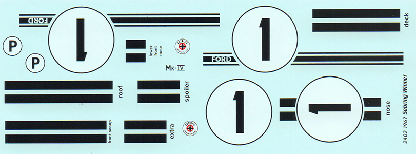 Ford GT-40 Mk.IV Sebring 1967 Decals