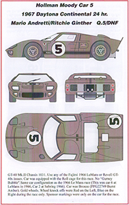 Ford GT-40 Mk.II Daytona 1967 Decals