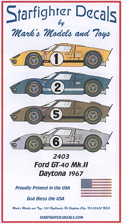 Ford GT-40 Mk.II Daytona 1967 Decals