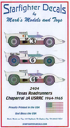 Texas Roadrunners Chaparral Part 1 Decals
