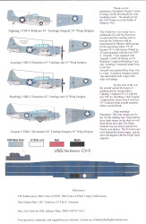 1/350 Air Group 5 USS Yorktown CV5 Decals