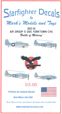 1/350 Air Group 5 USS Yorktown CV5 Decals