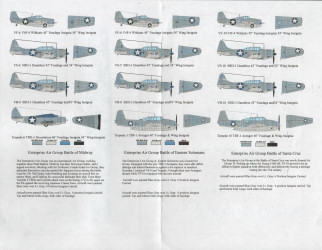 1/350 Air Group 6 USS Enterprise CV6 Decals