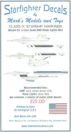 Class IX Starship Markings Decals