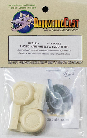 P-40B/C Main Wheels w/Smooth Tires