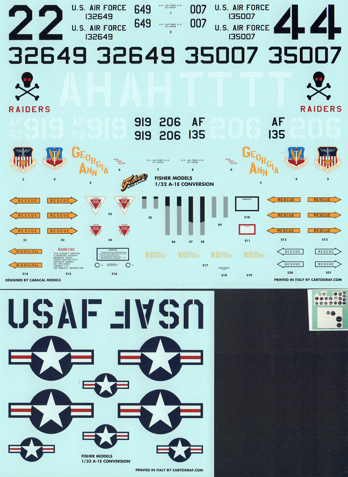 Fisher Model and Pattern 3240 1/32 A-1E Skyraider Conversion Parts Image 06