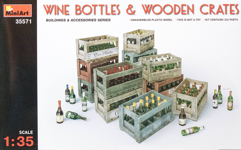 Wine Bottles and Wooden Crates