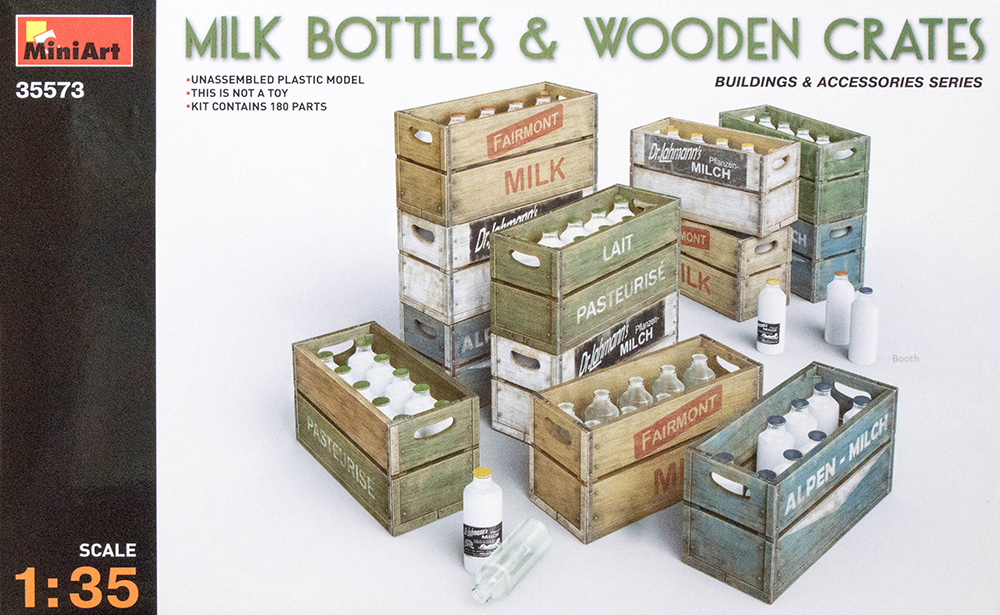 Milk Bottles and Wooden Crates