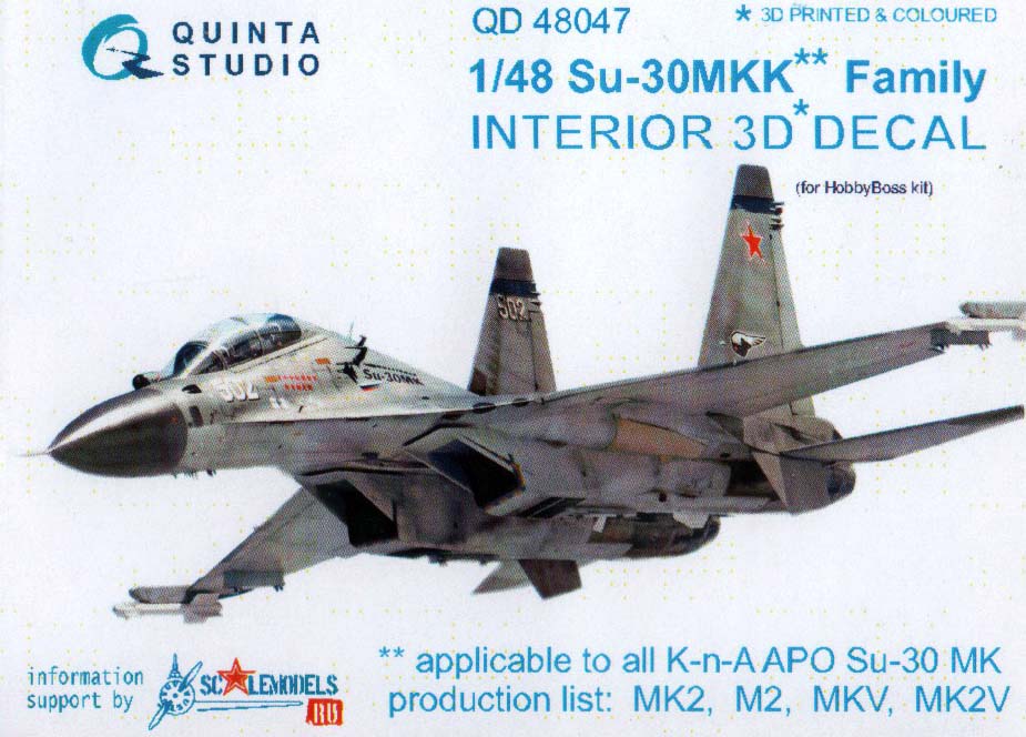 Su-30MKK Family Interior 3D Decal Set