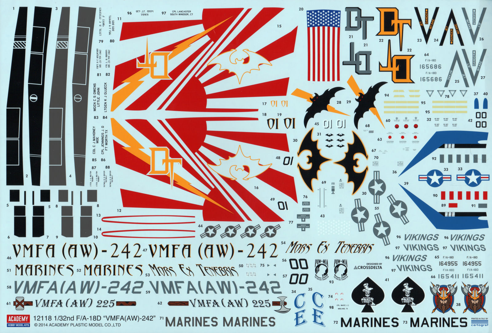 Academy 12118 1/32 F/A-18D Hornet USMC Parts Image 10