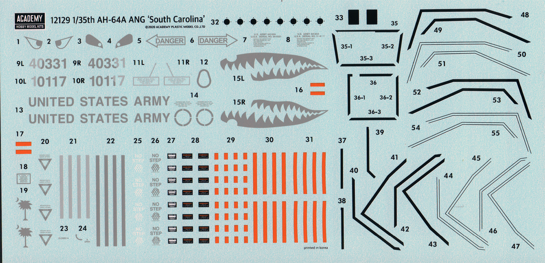 MRC/Academy 12129 1/35 AH-64A Apache 'South Carolina Army National Guard' Parts Image 05