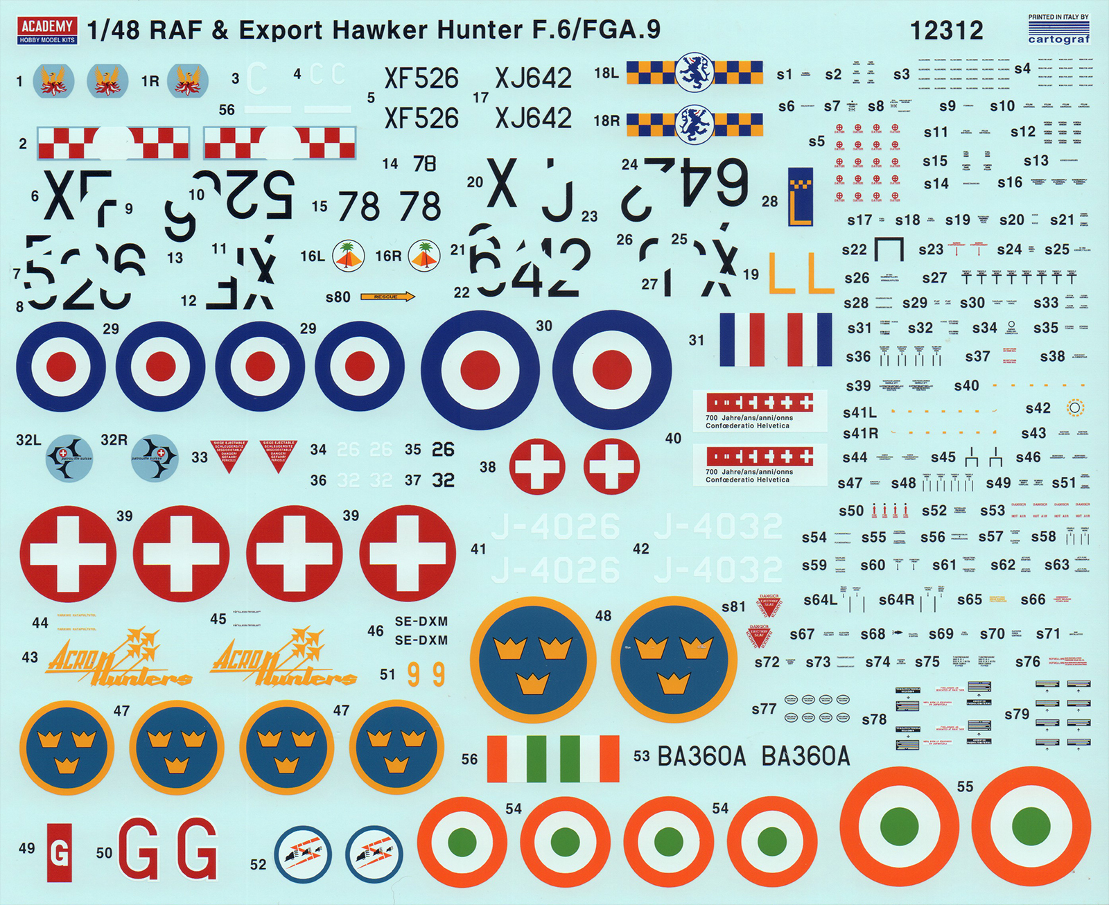 Academy 12312 1/48 Hunter F.6/FGA.9 Parts Image 04