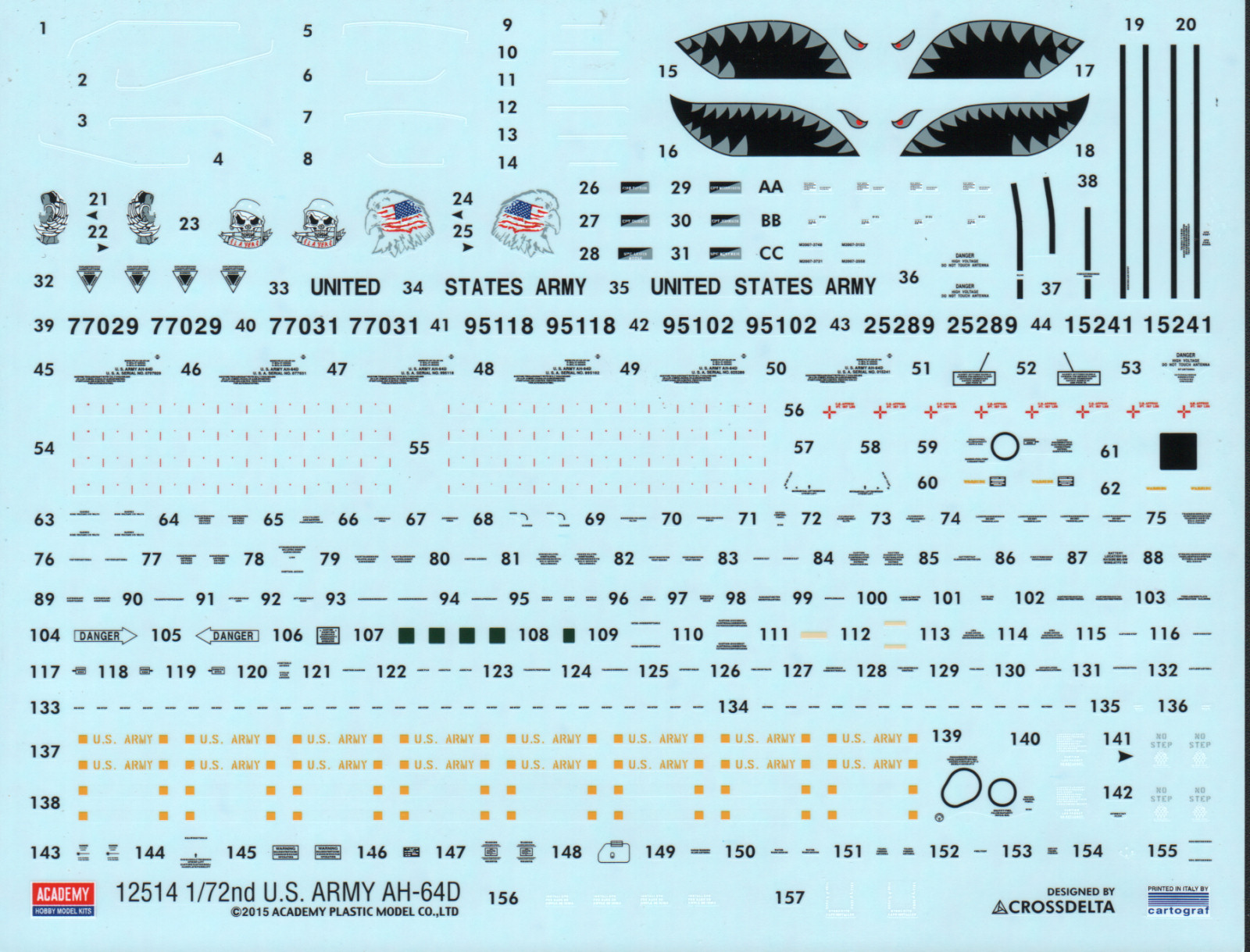 Academy 12514 1/72 AH-64D Block II (Early) Longbow Apache Parts Image 04