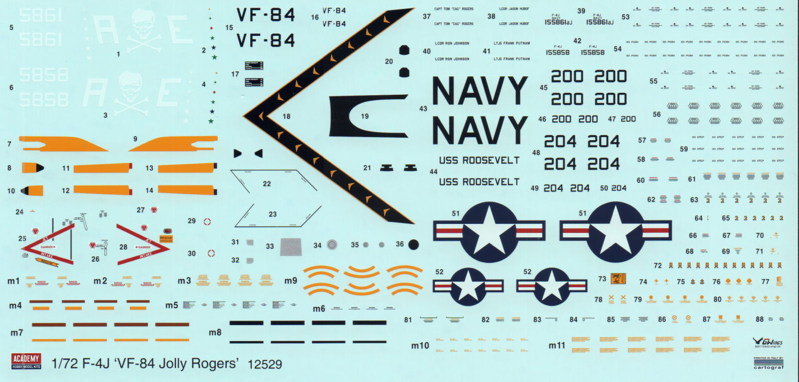 MRC/Academy 12529 1/72 F-4J Phantom II Parts Image 04