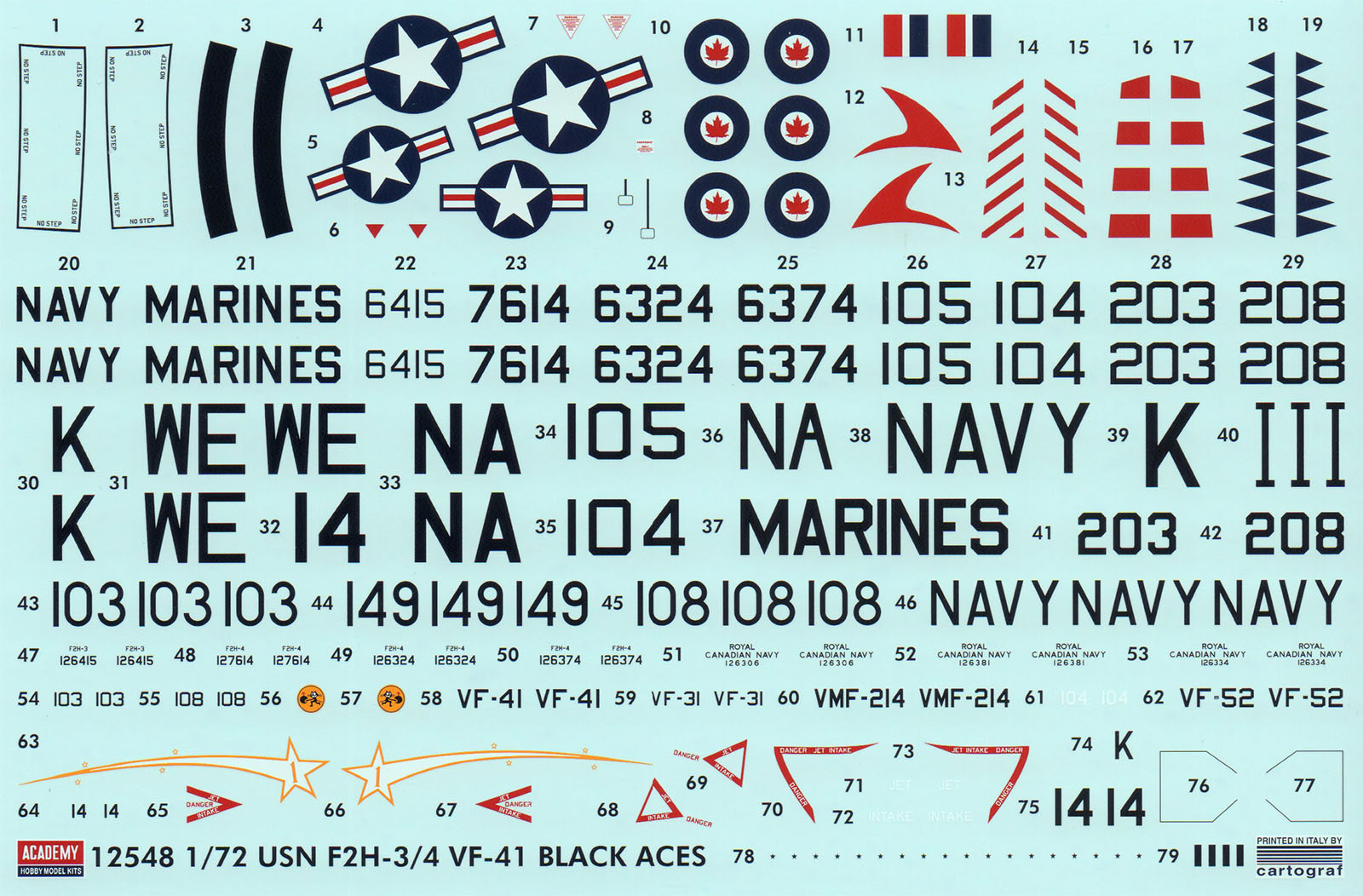Academy 12548 1/72 F2H-3 Banshee Parts Image 03