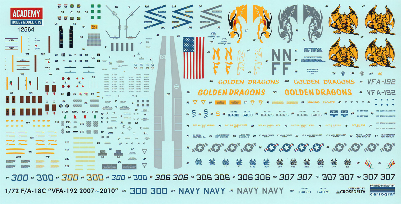 Academy 12564 1/72 F/A-18C Hornet Parts Image 03
